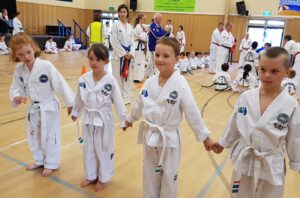 young kids doing TKD